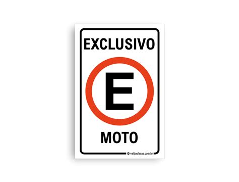 Placa Estacionamento Exclusivo Motos