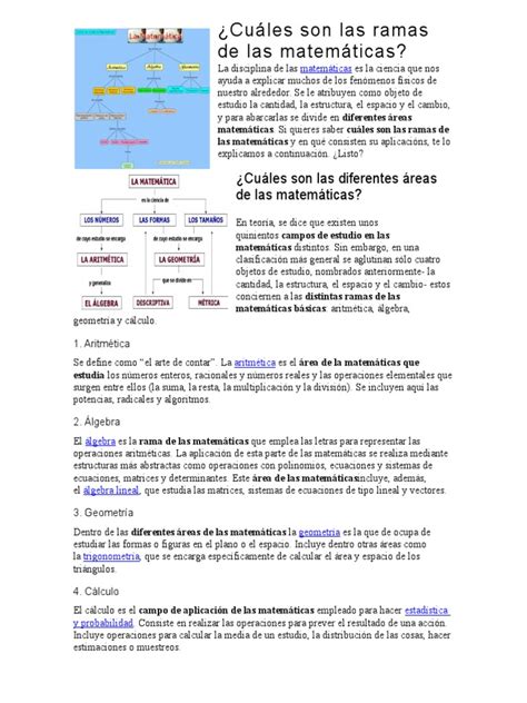 Cuáles Son Las Ramas De Las Matemáticas Álgebra Aritmética