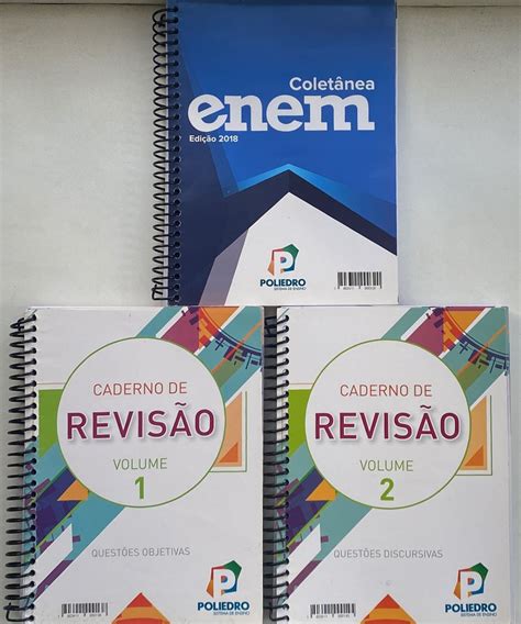 Coleção Vestibular Poliedro Enem Caderno de Revisão 3 Volumes