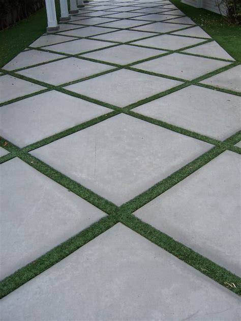 Concrete Pathway Accented With Field Turf Outdoor Walkway Outdoor Pathways Driveway Design