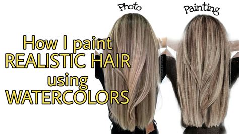 How I Paint REALISTIC HAIR Using WATERCOLORS Tutorial YouTube