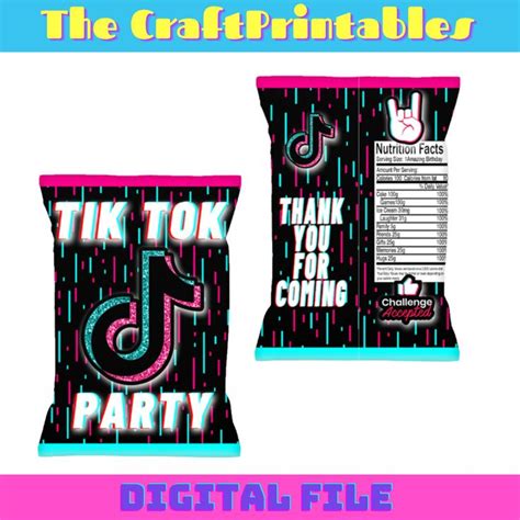 Tik Tok Chipbag Tik Tok Party Supplies Tik Tok Decorations Tik Tok