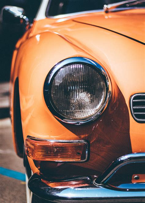 Close-Up Photography of Orange Vintage Car · Free Stock Photo