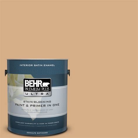 BEHR Premium Plus Ultra 1 Gal BXC 67 Santa Fe Tan Satin Enamel