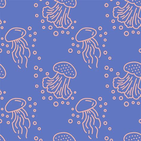 Sea Jellyfish Icons Pattern Stock Vector Image By Avicons 371885034