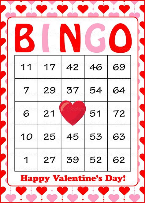 Downloadable Printable Valentine Bingo Cards - Printable Word Searches