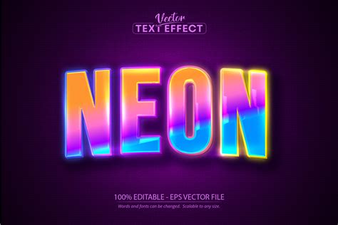 Artstation Neon Text Effect Editable Neon Light Text Style Artworks