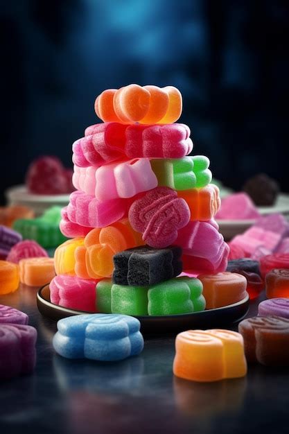 Premium Ai Image There Are Many Different Colored Candies On A Plate