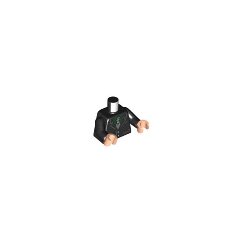 Lego Draco Malfoy With Black Suit And Slytherin Tie Minifig Torso 973