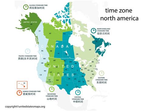 Time Zone Map North America | Map of North America Time Zone