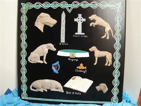 " Everything Irish " Irish wolfhound wall plaque. - crutu