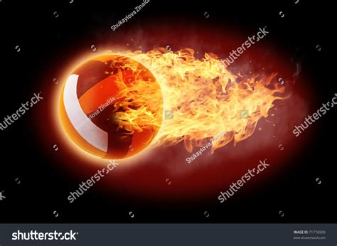 Volleyball Ball On Fire Stock Photo 71776999 Shutterstock