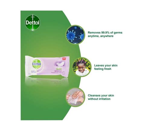 Dettol Hygiene Personal Care Wipes Sensitive 12 X 10s Makro