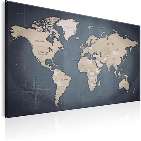 Murando Carte Du Monde X Cm Tableau En Li Ge Tableau Sur Toile