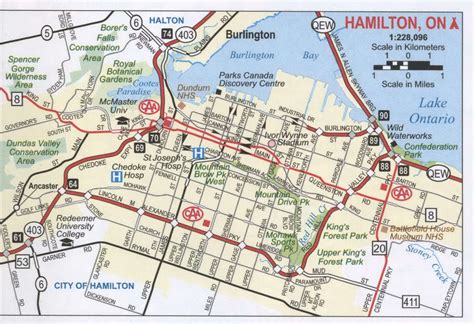 map hamilton   surrounding area  printable map highway