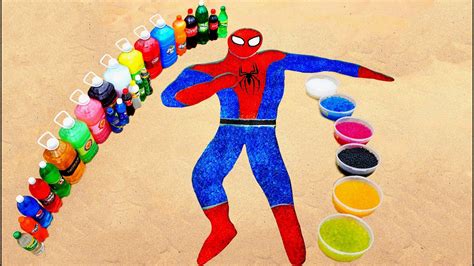 EXPERIMENT How To Make Colorful SPIDER MAN With Orbeez Big Coca Cola