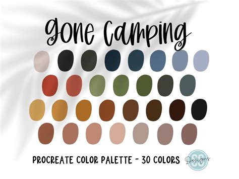 Gone Camping Procreate Color Palette Graphic By Ssandcodesigns · Creative Fabrica