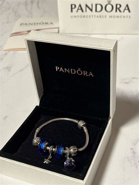 潘朵拉 Pandora 藍色切面murano琉璃串飾 限定款 原價12900 她的時尚 珠寶飾品與收納 手鍊在旋轉拍賣