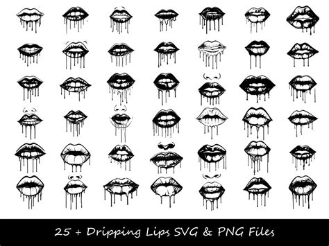 Dripping Lips Svg Lips Svg Trippy Lips Svg Biting Lips Svg Weed Lips Svg Shroom Lips Svg