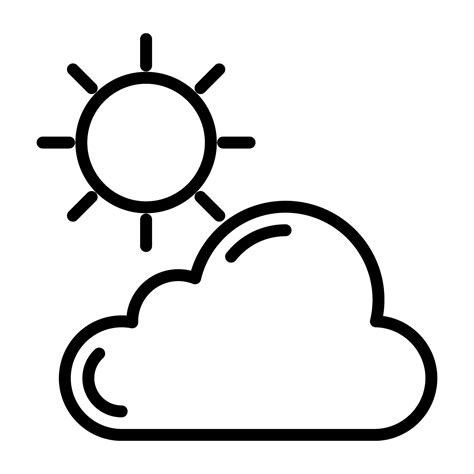 Sun With Cloud Icon Of Sunny Weather 40198339 Vector Art At Vecteezy