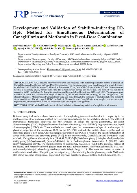 Pdf Development And Validation Of Stability Indicating Rphplc Method