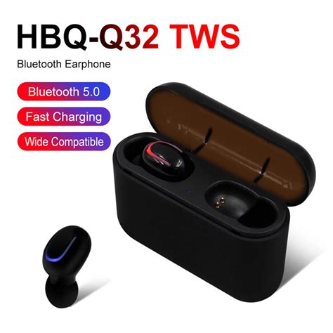 Hbq Q32 Bluetooth 50 Earphones Tws Wireless Portable Singleandbinaural Handsfree Earset Sports