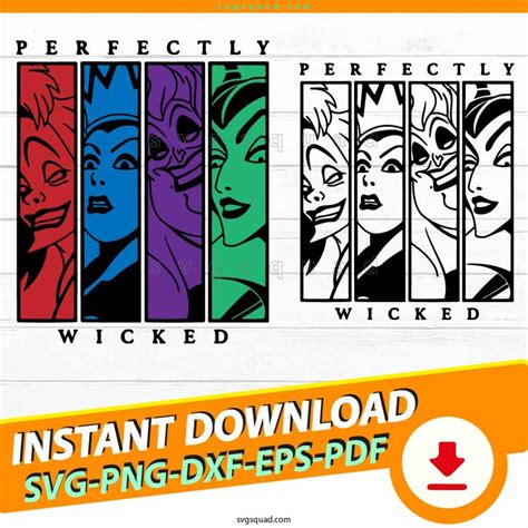 Perfectly Wicked SVG PNG Cricut Layered Outline Witches Svg