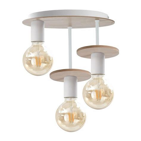 Keter Saturn Multi Arm Semi Flush Ceiling Light Natural 30cm 3x E27