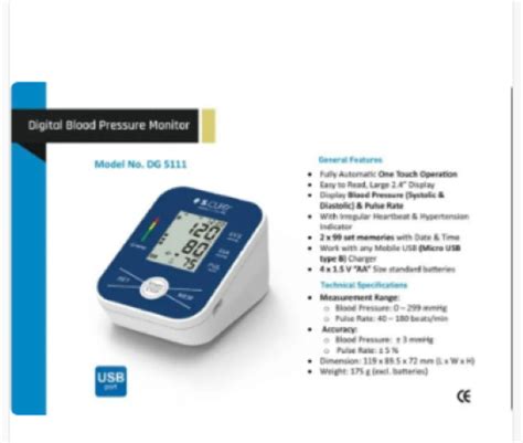 Blood Pressure Monitor Dg 5111 Recommended For Men At Best Price In