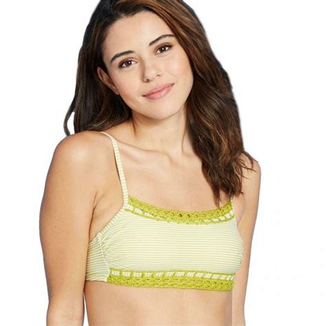 Xhilaration Swim Nwt Crochet Trim Bralette Bikini Top Xs Gecko