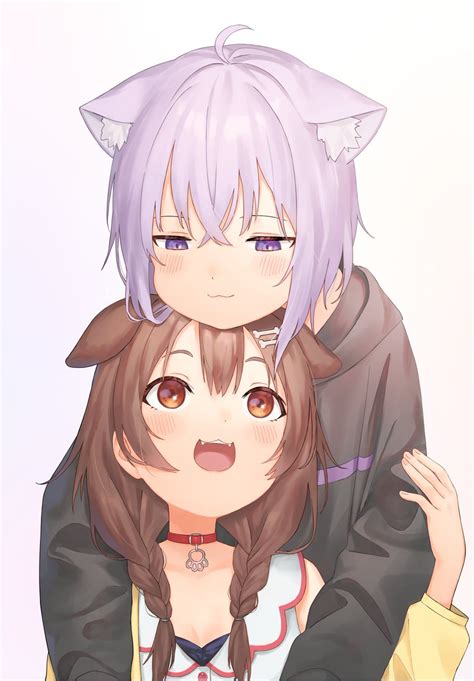 Safebooru 2girls 3 Animal Ear Fluff Animal Ears Bangs Blush Cat Ears