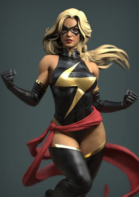 Ms Marvel 1 4 Scale Custom Statue SOLDOUT Unboxing Bros