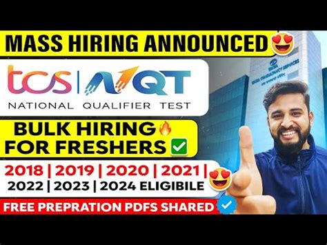 TCS BIGGEST BULK HIRING FOR FRESHERS TCS NQT HIRING FOR FRESHERS