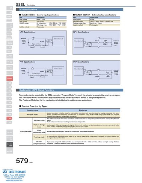 Iai Ssel Controller Specsheet Pdf