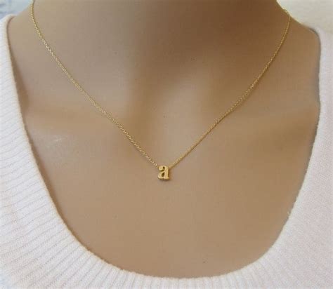 Gold Filled Lowercase Initial Necklace Gold By Greatjewelry4all