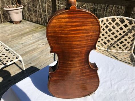 Old Violin Nicolaus Amatus Piece Back Tiger Maple Vintage German