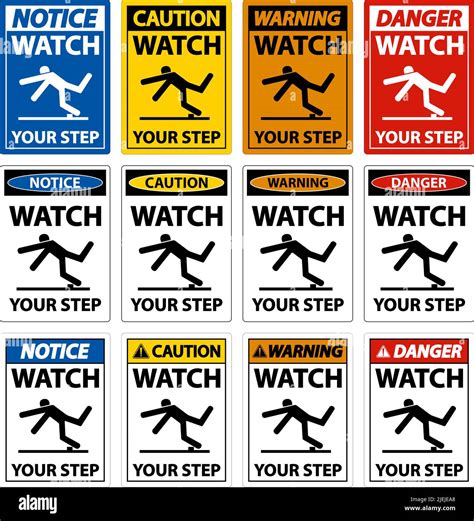 Caution Watch Your Step Sign On White Background Stock Vector Image And Art Alamy