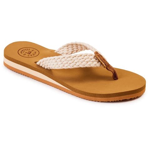 Buy Mambo Womens Braided Cushion Thongs Brown And White Mydeal