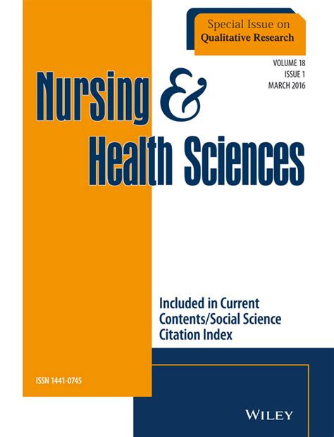 Qualitative Research Nursing And Health Sciences Vol 18 No 1