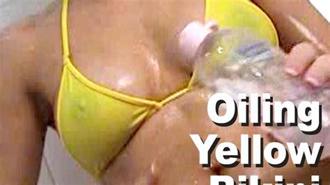 Lisa Burke Oiling Yellow Bikini GMTY2770 Cute Girls Clips4sale