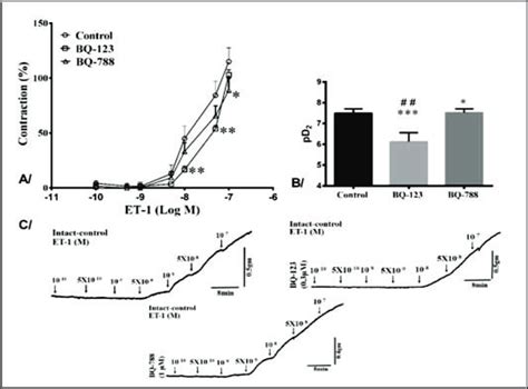 Dose Response Contractile Curve For Et 1 In Intact Aortic Rings With