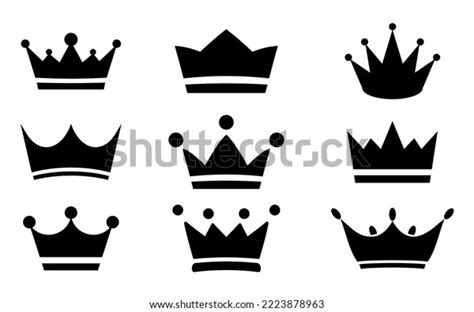 Crown Vector Collection Black Crown Icon Stock Vector (Royalty Free ...