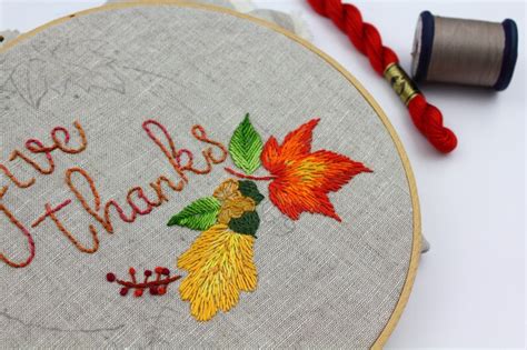Thanksgiving Embroidery Pattern Hand Embroidery Thanksgiving Etsy
