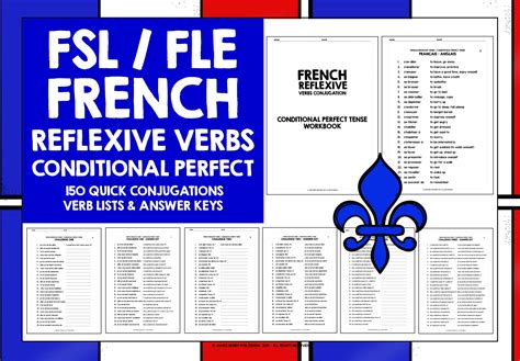 French Reflexive Verbs Conditional Perfect Tense Teaching Resources