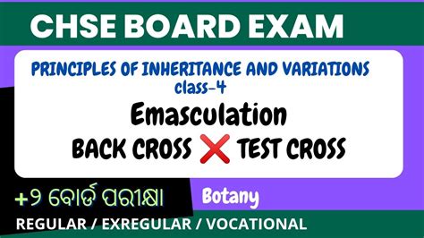 Emasculation Back Cross Test Cross Genetics Principles Of