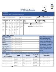 NR 509 SOAP Note Cardiovascular Assessment Docx SOAP Note Template S