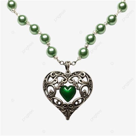 Adorable Heart Shape Jewellery Set In Green Silver For Girls Adorable Heart Shape Jewellery Set