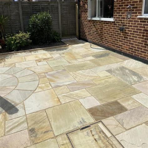 Golden Fossil Sandstone Paving Stone Zone And Landscaping Supplies