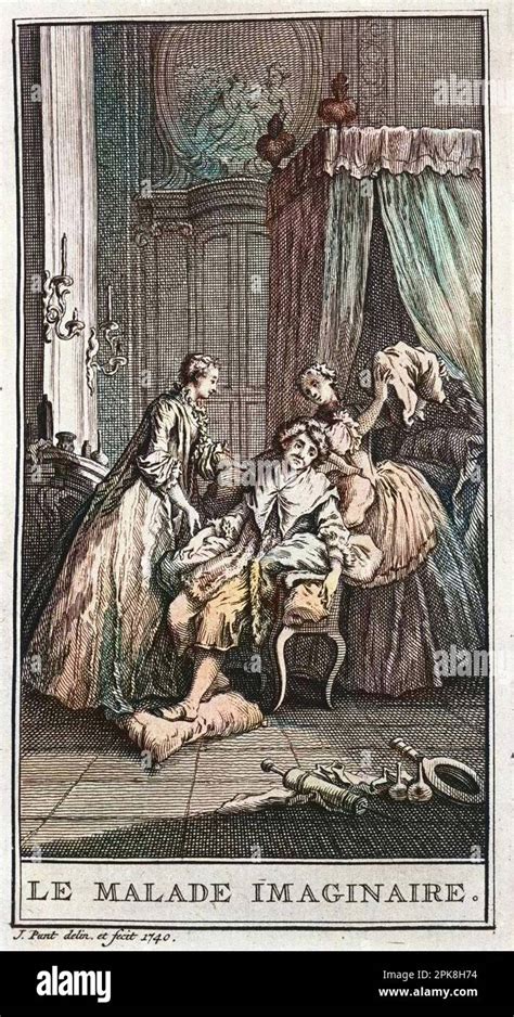 Représentation d une scène de la pièce le malade imaginaire 1673 de