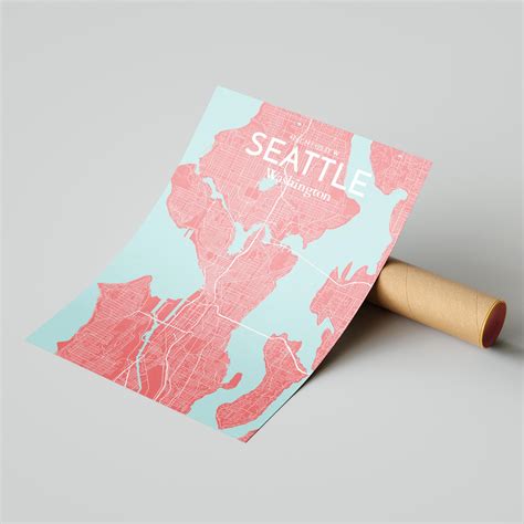 Seattle City Map, Art Print, Wall Decor - OurPoster.com